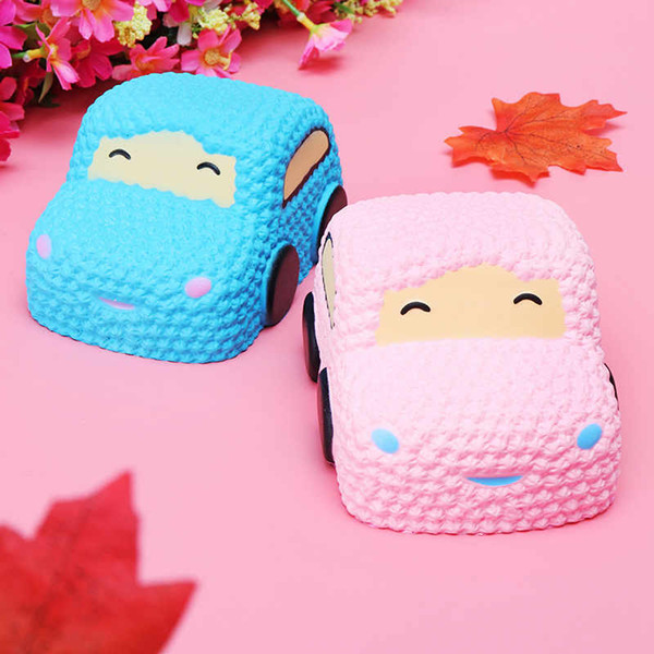 10pcs Portable for Squishy Smiley Face Car Racer Cake Kawaii Soft Slow Rising Toy Scented Squeeze Bread Phone Straps