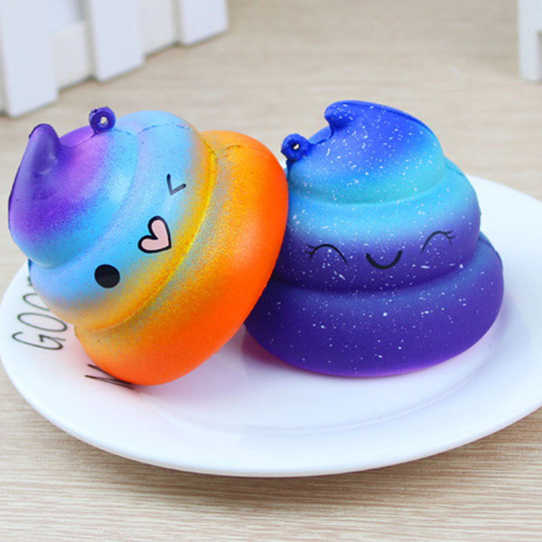 New 30pcs/lot 5CM Kawaii Squishy Colorful Poo Slow Rising Soft Cream Scented Bread Cake Phone Straps Kid Fun Toy Gift Accessories Parts