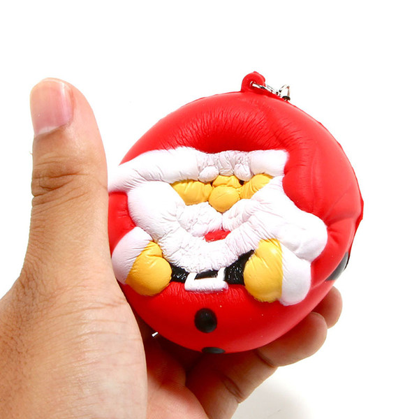 30pcs/lot Kawaii Squishy Slow Rising Christmas Father Santa Claus Phone Strap Soft Sweet Bread Cake Scented Christmas Kids Toys