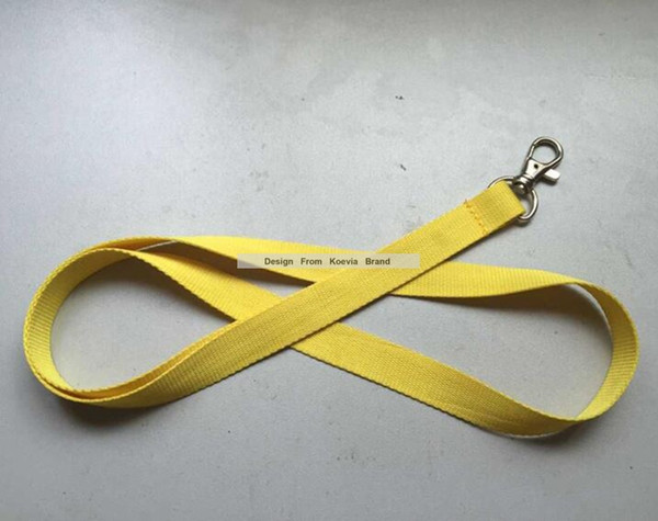 5pcs/lot Blank polyester Yellow Neck strap lanyard for ID card Cell Phone Lanyard Neck Strap 0.7mm thick with/Lobster Clasp