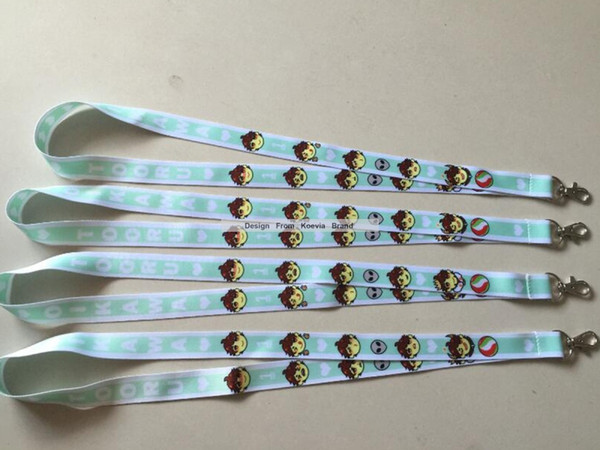 100pcs/lot Custom Fashion cute custom OEM neck lanyard cute kids children lanyard, your own logo text words printed flat neck lanyard