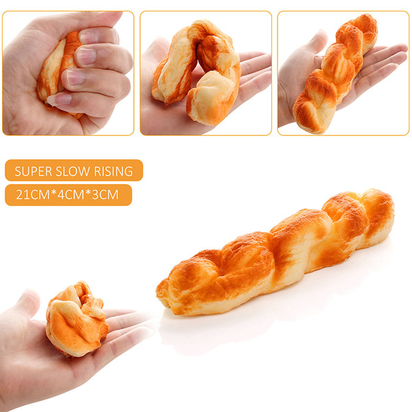 New Ariival 20cm Squishy Super Jumbo Slow Rising Braid Bread Cake Kawaii Straps Kid Toy Gift Soft Decorations Collectibles