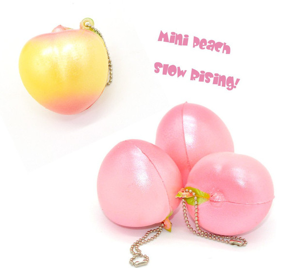 2017 NEW!20 PCS 4cm New Kawaii Peach Squishy Peach Scented Super Slow Rising Phone Straps Kids Toy Squeeze Toy