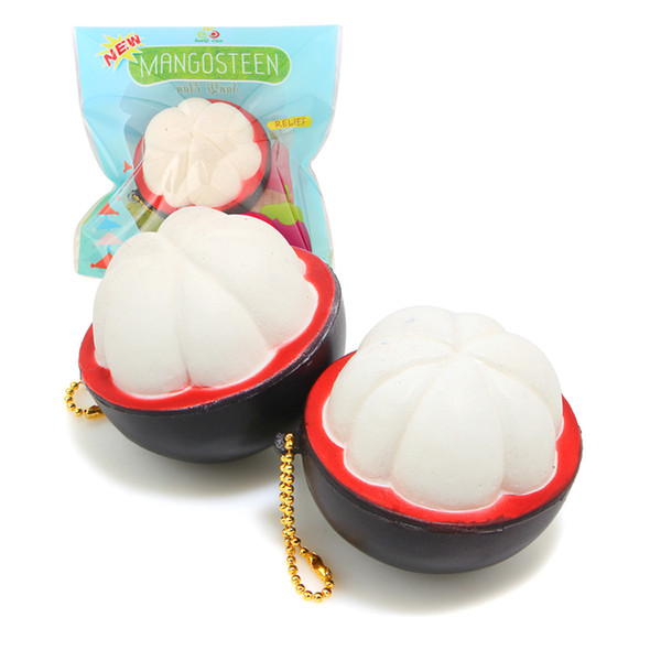 10Pcs Squishy Purple Mangosteen Slow Rising Phone Strap Original Fruit Squishies 7cm Girl Kids Gift Toy Package