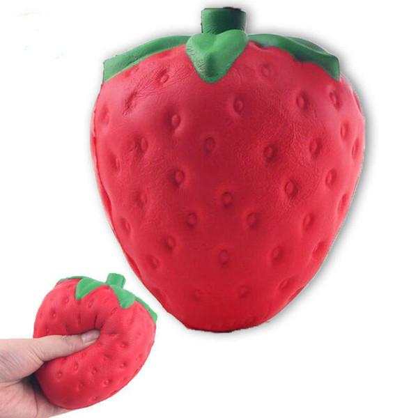 Wholesale 12cm big Colossal strawberry squishy jumbo simulation Fruit kawaii Artificial slow rising squishies queeze toys bag phone charm