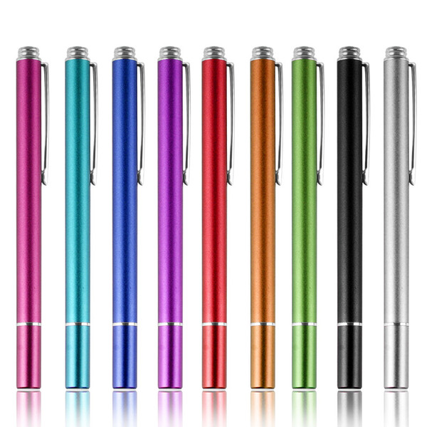 Transparent Sensing Head Universal Capacitive Stylus Pen Metal Sucker For Tablet iPad Tab Cellphone Phone Microsoft Surface RT Pro