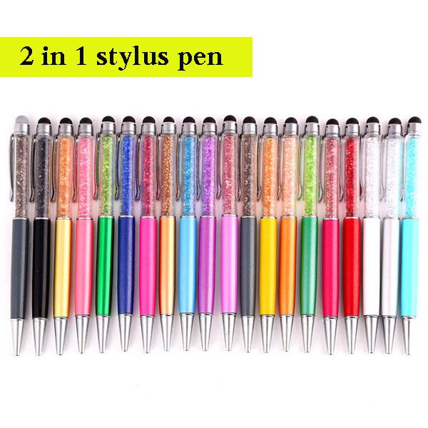 2 in 1 stylus pen crystal capacitive touch screen pen rhinestone suitable for universal smart phone film iphone ipad HTC samsung s5 STY007