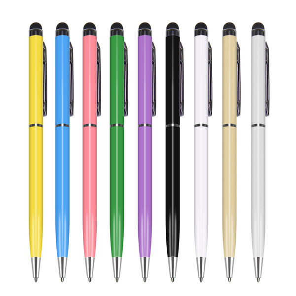 High quality 2 in 1 ball point Stylus Touch Pen for Ipad Itouch Iphone 6 5 for Cellphone Mobile Tablet PC 500pcs/lot