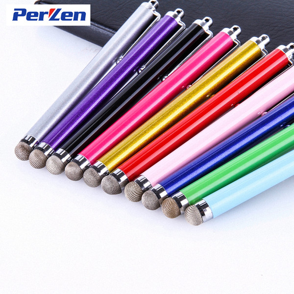 High Quality Metal Capacitive Touch Pen Stylus Screen Fiber Capacitive Cloth For Phone Tablet Laptop Iphone Samsung HTC Sony