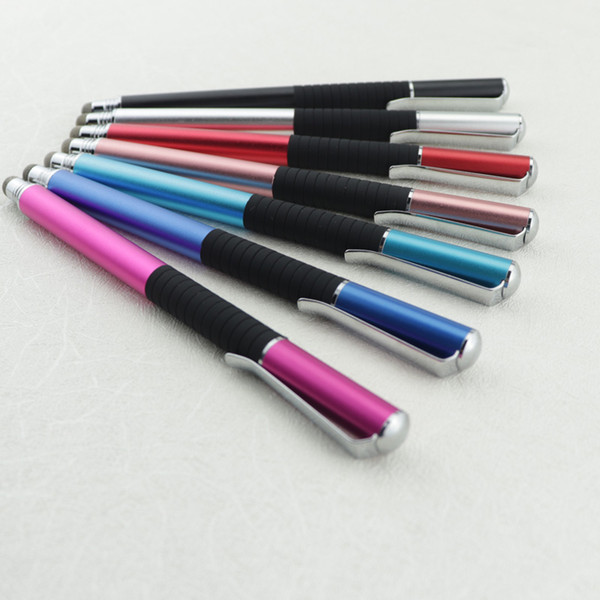 new 2 in 1 disc tips comfortable stylus pens for touch screens with clip