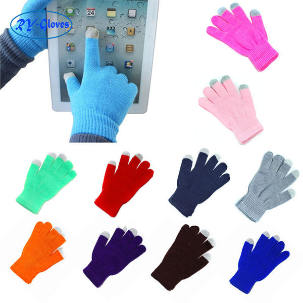 Colourful winter warm touch screen gloves capacitive screen conductive cotton glove Telefingers gloves for iphone x ipad Samsung note 8 s8