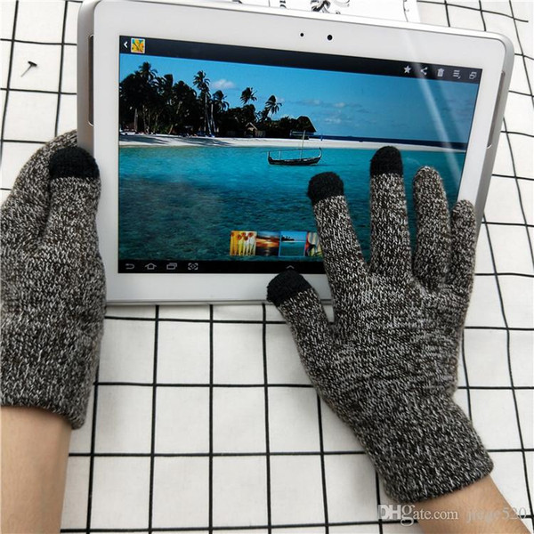 NEW Fashion Christmas Colorful Winter warm anti-slip touch glove Add Fluff Cotton capacitive screen conductive gloves for iphone 6 ipad ai