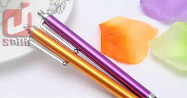 Fashion Metal Straight Stylus Touch Stylus Pen Canetas para for iPhone iPad Cell Phone Tablet Caneta Tablet 8 Colors 3000pcs/lot