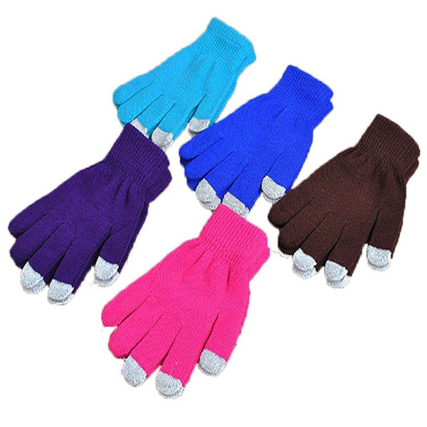 Fashion Christmas Colorful Winter warm touch glove Cotton capacitive screen conductive gloves for iphone X 8 samsung S8 ipad free shipping