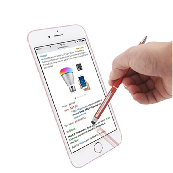 Stylus Pen 2 in 1 Muti-fuction Capacitive Touch Screen Stylus And Ball Point Pen For Mobile Phone all Smart CellPhone Tablet