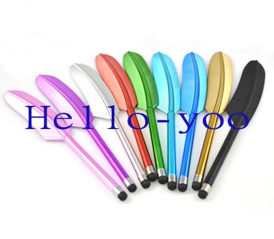 Wholesale-Free shipping Legend Feather Stylus Pen Screen Touch Pen for iPad  for htc Capacitive Touch pen for  4g 4s