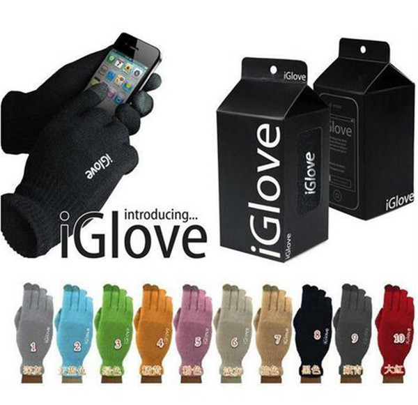 300pcs 10 colors retail bag Multi purpose Unisex iGlove Capacitive Screen Gloves For iPhone 6S iphone 6 HTC ipad iGloves Gloves D540