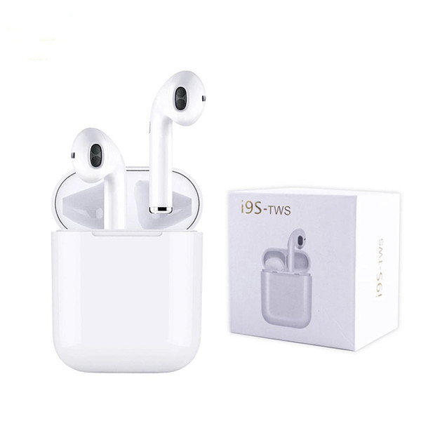 i9 i9S TWS Wireless Bluetooth Headphones Ture Stereo 5.0 Earphones Earbuds With Magnetic Charger Case Silicone Protector Case Anti Lost Rope