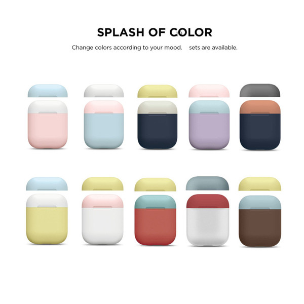 Silicone Case For Airpods Protective Case Wireless Bluetooth Headset Charging Case Not ash Pure Color Two Colors