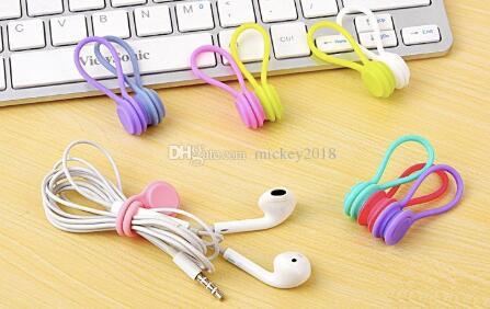 Hot Sale Multifunction Management Silicone Earphone Headphone Cord Winder USB Cable Holder Strap Magnetic Organizer Gather Clips Bookmark