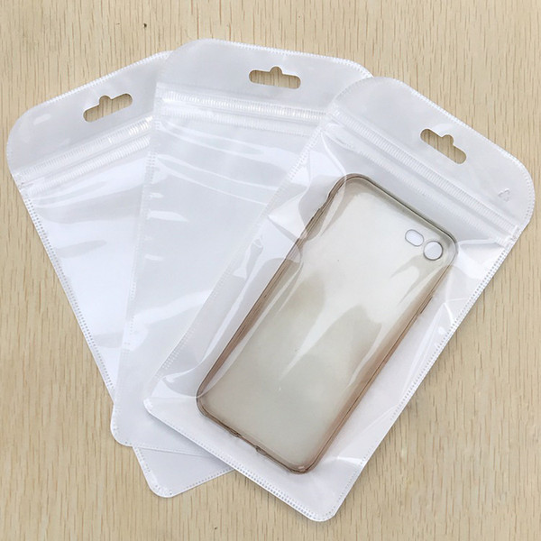 Ziplock Phone Case Bag Accessories Packing White Pouch Zipper Retail Package 11*20cm 12*22cm for usb cable earphones 5000pcs