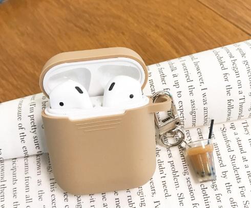 For Apple Airpods Cases Silicone Soft Ultra Thin Protector Airpod Cover Earpod Case Anti-drop with milky tea