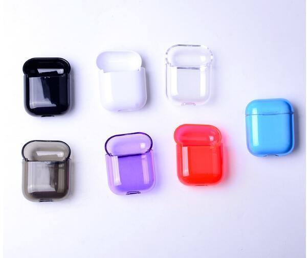 For AirPods Case Shockproof Clear Color Air Pods Protective Cover Hard PC Compatible with Apple Airpods