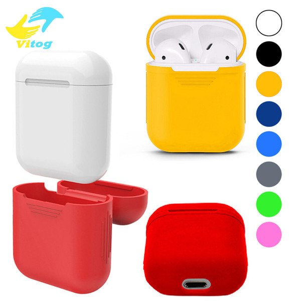 For Apple Airpods Silicone Case Soft Ultra Thin Protector Cover Sleeve Pouch for Air pods Earphone Case