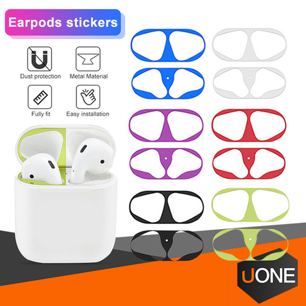 Hot sale Metal Dust Guard sticker for Apple AirPods Case Cover Dust-proof Protective Sticker Skin Protector Air Pods Accessories NO Pcakage