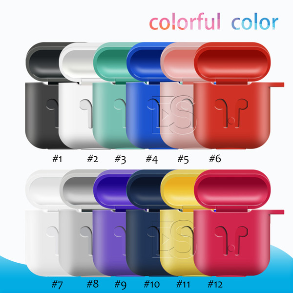 4 in 1 Colorful AirPods Case Protective Silicone Cover Skin Compatible with apple airpods Charging Case air pods Cases with Opp package