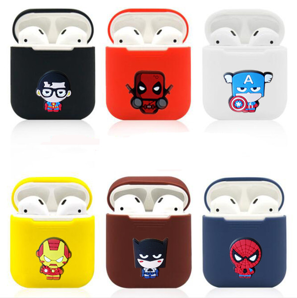 The Avengers Cartoon Wireless Bluetooth Earphone Case For Apple AirPods Silicone Charging Headphones Cases for Airpods Protective Cover