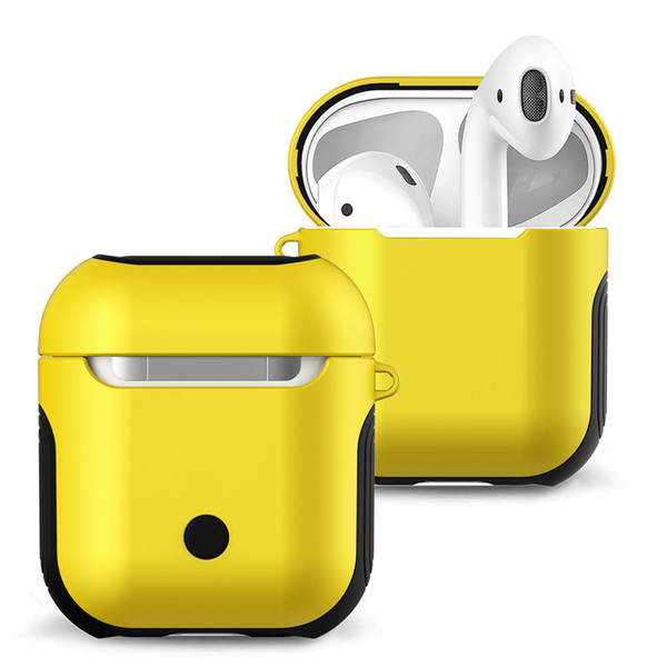 Bluetooth earphone protector For AirPods Portable TPU Silicone Hard PC Hybrid Shock Resistant Protective Cases Skin for Apple AirPods