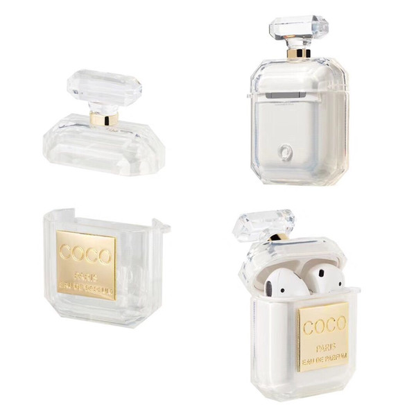 For Apple Brand Design Perfume Bottle Shape Transparent Airpods Cases Fashion Earphone Case Protector 02