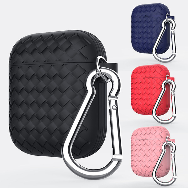 New For Apple Airpods silicone protection case luxury woven texture for iphone xs max x xr bluetooth earphone protector cover