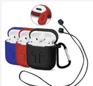 2019 Airpod Protective Airpods Cover link cable Bluetooth Wireless Earphone Silicone Case Waterproof Anti-drop strap Accessories mix color