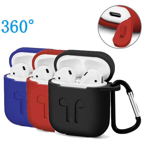 For Apple Airpods Silicone Case Protector Cover Sleeve Pouch with Anti Lost Rope for Air Pods Bluetooth Headphones Earphones Case