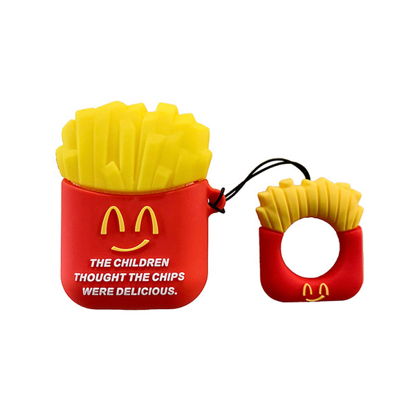 Hamburg shape French fries shape Headphones Boxes w /Hooks for Apple AirPods Cover Protecting Bluetooth Wireless Orthopedic Phone Cases