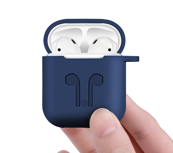 50pcs Soft Silicone Protection Case Cover for Apple Airpods charging case Portable Slim Cases with Keychain DHL