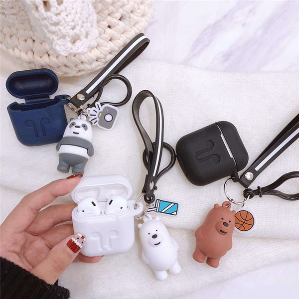 Cute animals decorations Wireless Bluetooth Headset Cover forApple AirPods Silicone Charging Headphone Case Earphone Accessories