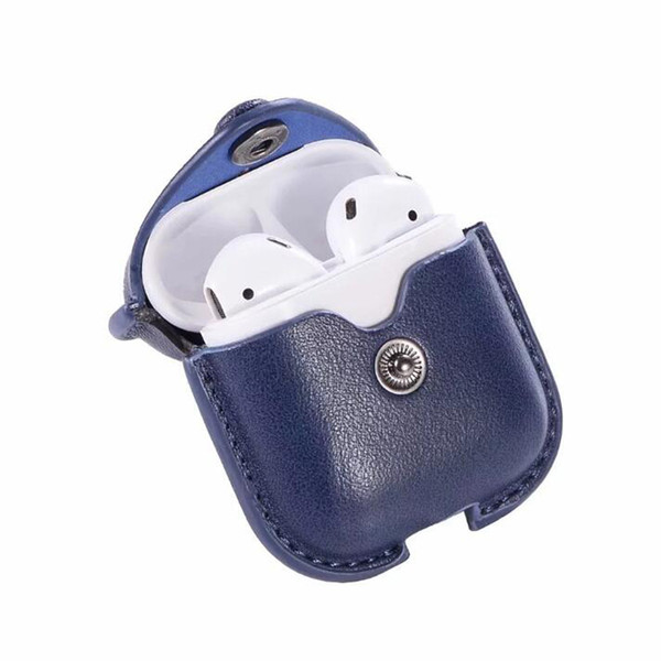 PU Leather Bluetooth Wireless Earphone Protective Sleeve Cover Bag Shockproof Case Portable For Apple AirPods with Retail Packing