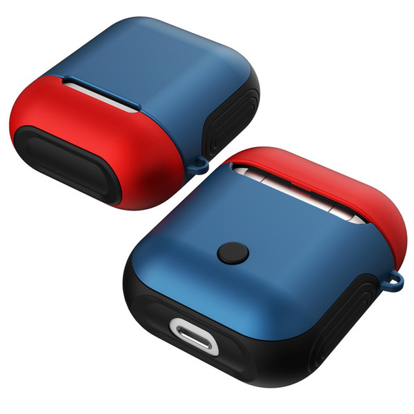 Hybrid TPU Silicone+PC Plastic Case For AirPods Bluetooth Wireless Earphone Protective ShockProof DustProof Cover for Apple Airpods Accesso