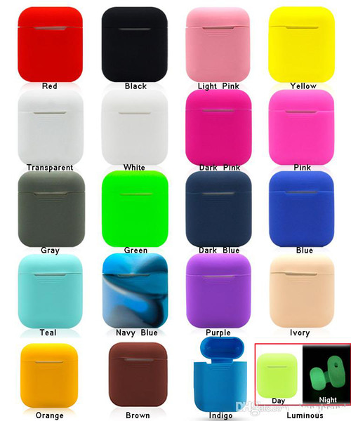 20 Colors For Apple Airpods Silicone Case Soft TPU Ultra Thin Protector Cover Sleeve Pouch for Air pods Earphone Case