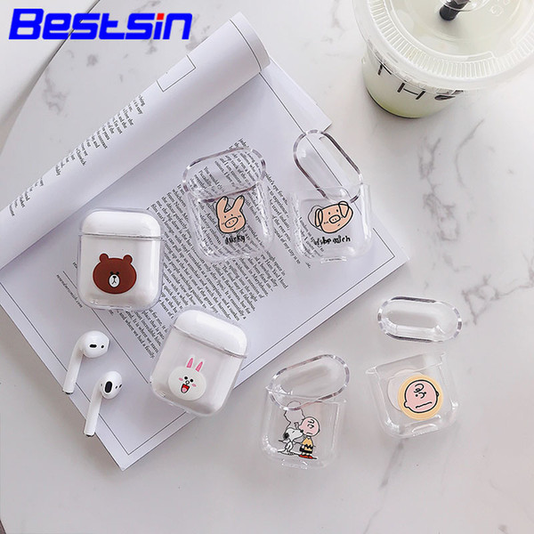 Bestsin Cute DIY PC Clear Case For Apple Airpods Accessories Special Hard Case Cover Gifts Toy Ship in 1 day