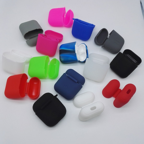 Colorful Silicone Protective Case Cover For iPhone Airpods iPhone 7 Twins True Wireless Headset Silicone Airpod Protective Bag Case