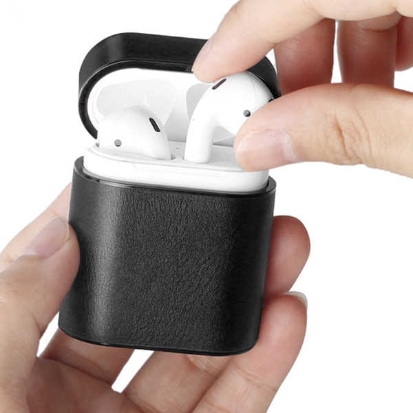 Protective Genuine Leather Cover Case for AirPods Case Earpods Case for Earphone for iphone Wireless Headsets Earohone Accessories