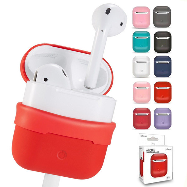 Protective Silicone Cheap i12 Airpod Charging Case For Apple Airpods Cases Cover Red Air Pod Accessories Shockproof with Retail Package