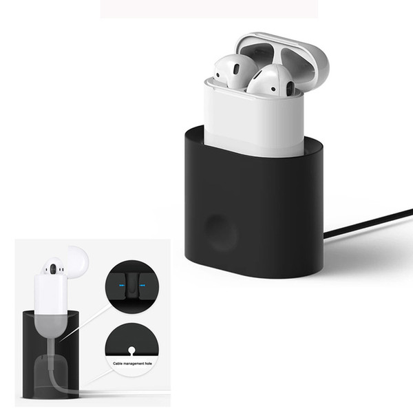 Charger for AirPods Earphone Headset Charging Dock Station Soft Silicone Desk Charging Base Stand Holder for AirPods Chargers