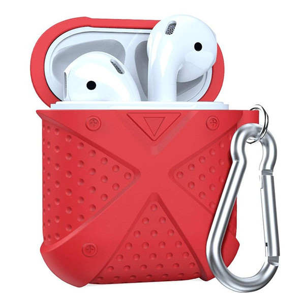 For Apple Airpods Silicone Case With Hook Protective Cover Sleeve Solid Color Pouch for Iphone Bluetooth Headphone Wireless Earphone Case