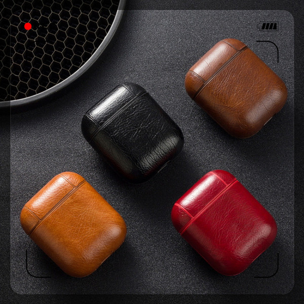 Leather Earphone Case for Apple iphone Airpods Strap Soft Silicone Headphone Case Protective Wireless Bluetooth Cover