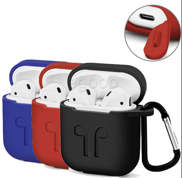 For Airpods Silicone Case Protector Cover Sleeve Pouch for Air Pods Bluetooth Headphones Earphones Case